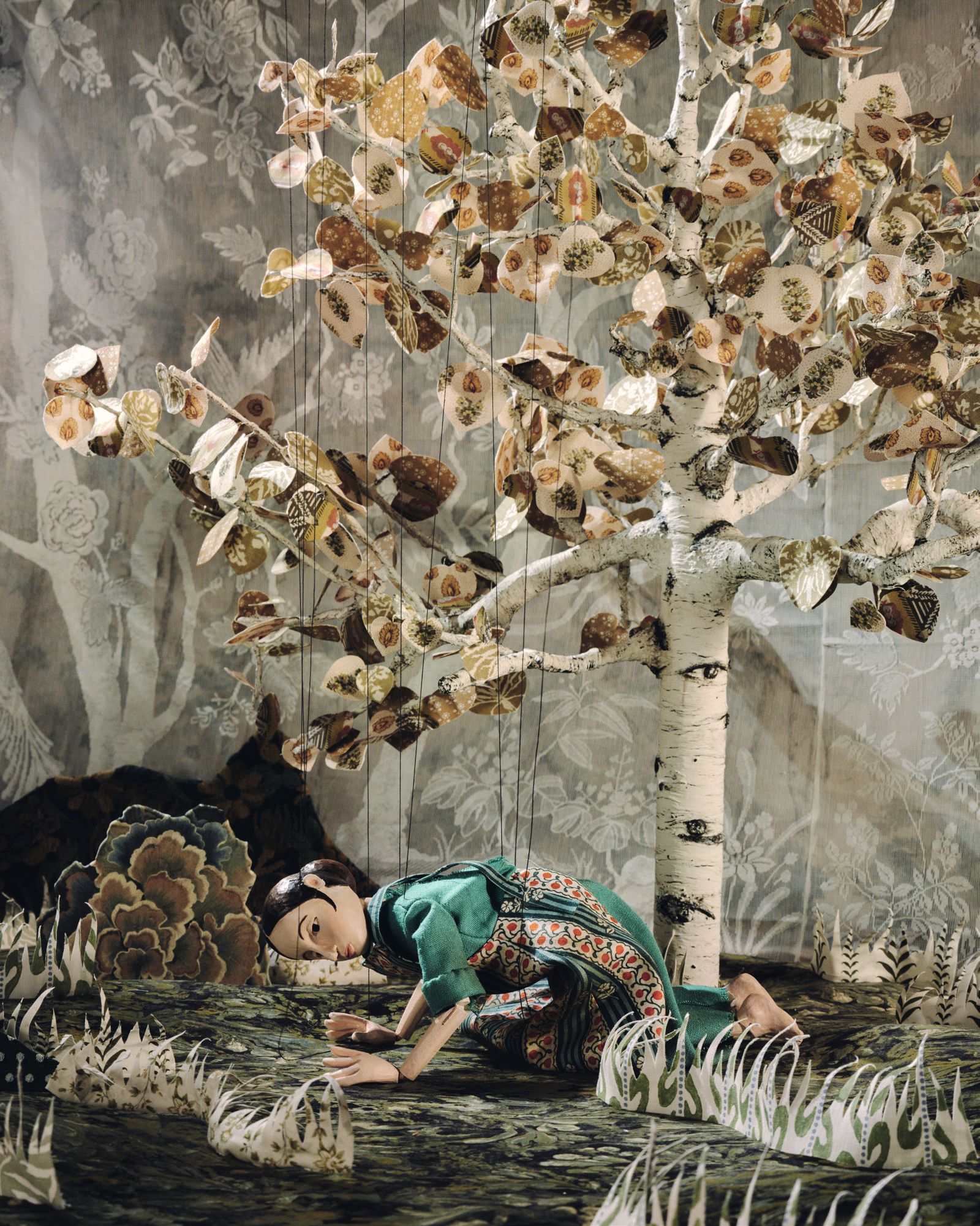 Image may contain Lucia of Syracuse Art Painting Adult Person Plant and Tree