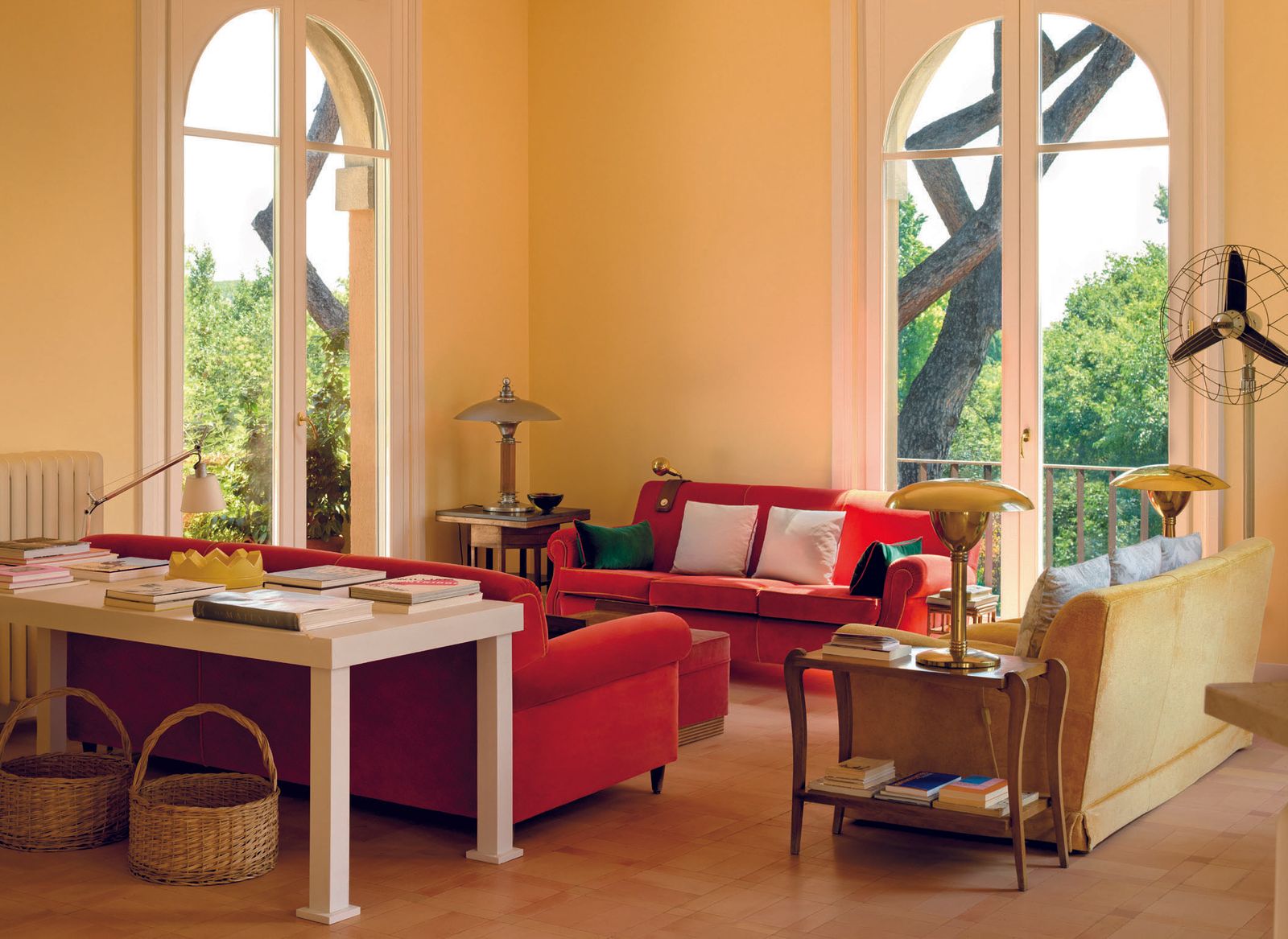 In Nicolòs Basetti's Rome apartment all the sittingroom furniture is vintage including a 1950s Marelli fan an array of...