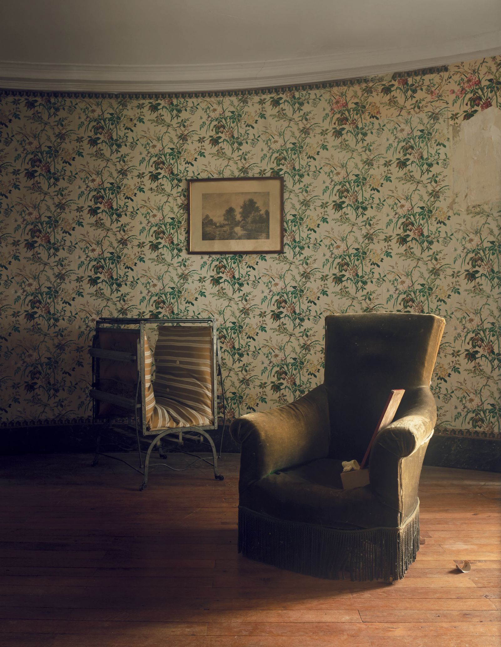 Image may contain Furniture Chair Armchair Art Painting Architecture Building Indoors Living Room and Room