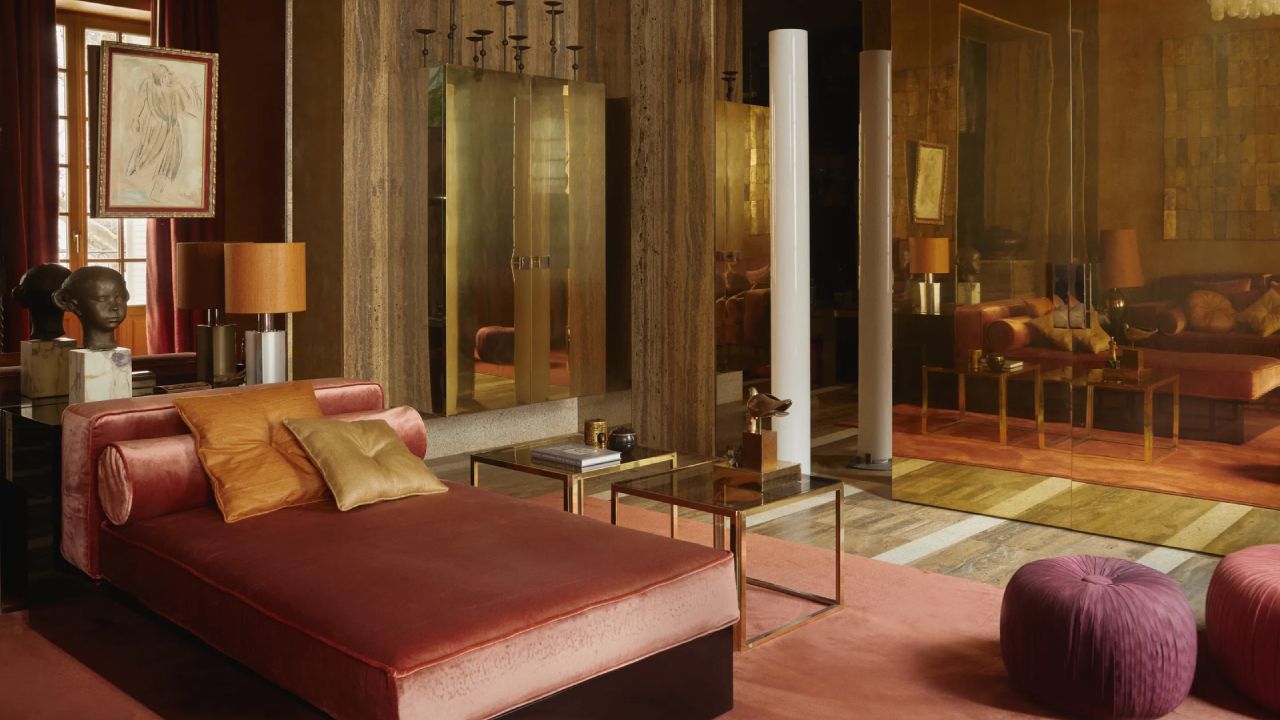 Image may contain: Indoors, Interior Design, Book, Publication, Architecture, Building, Hotel, Furniture, and Chair